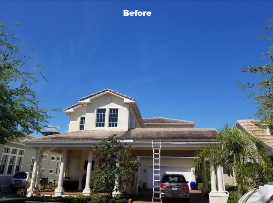 Before softwashing roofs in Tampa Bay area