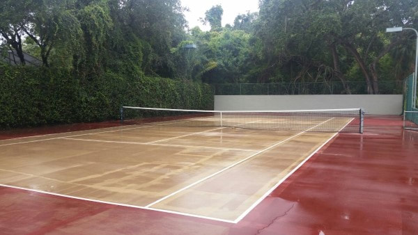 Tommy's tennis court after