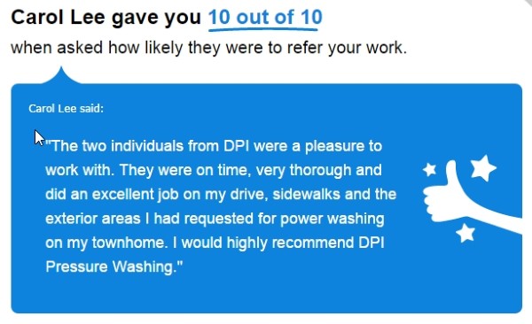 Customer Review on Pressure Washing Clearwater