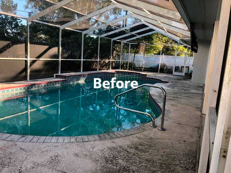 before cleaning pool in tampa bay