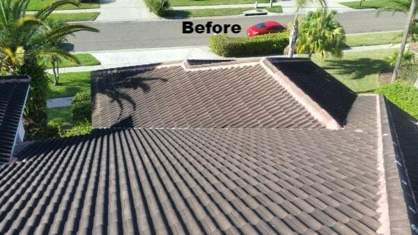 roof before cleaning by DPI Pressure Washing