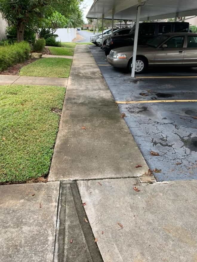 DPI Commercial Pressure Washing - sidewalk before cleaning