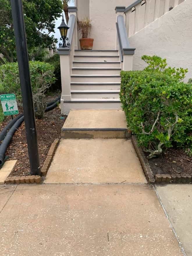 DPI commercial pressure washing sidewalk cleaning after