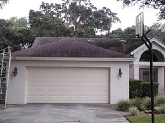 Before image cleaning a roof in Tampa Florida