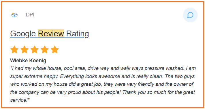 Google review rating cleaning whole house and pool Clearwater Florida