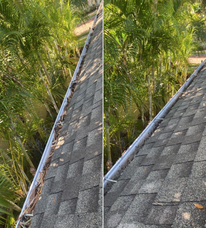 [Our Job Images] Before and after images cleaning gutters