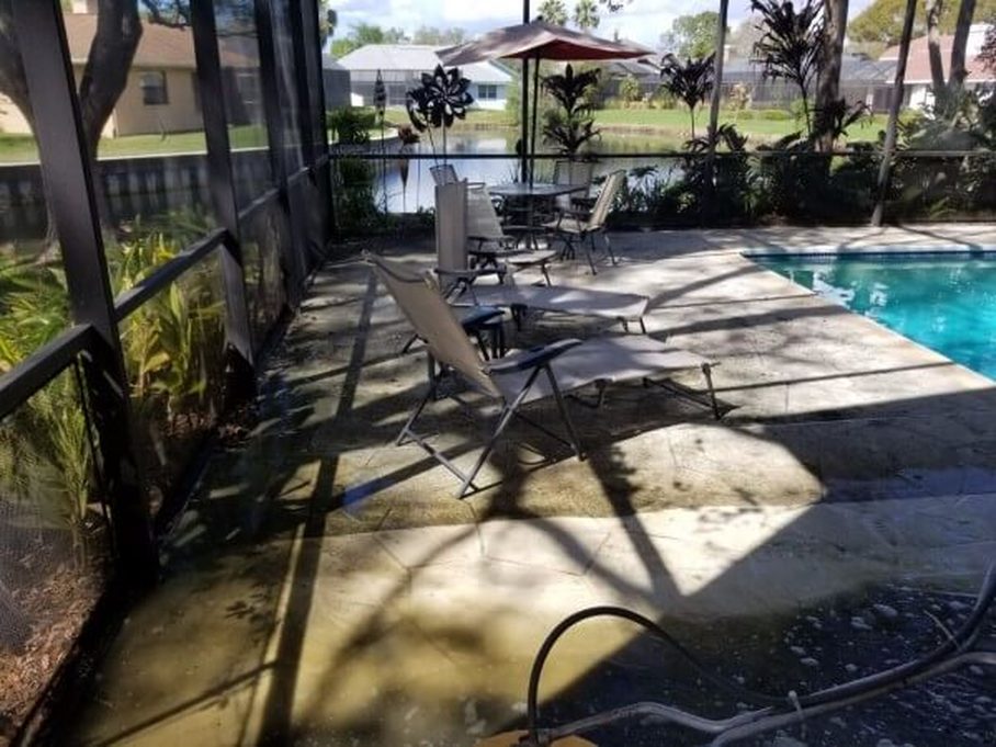 DPI Pressure Washing before cleaning pool-patio