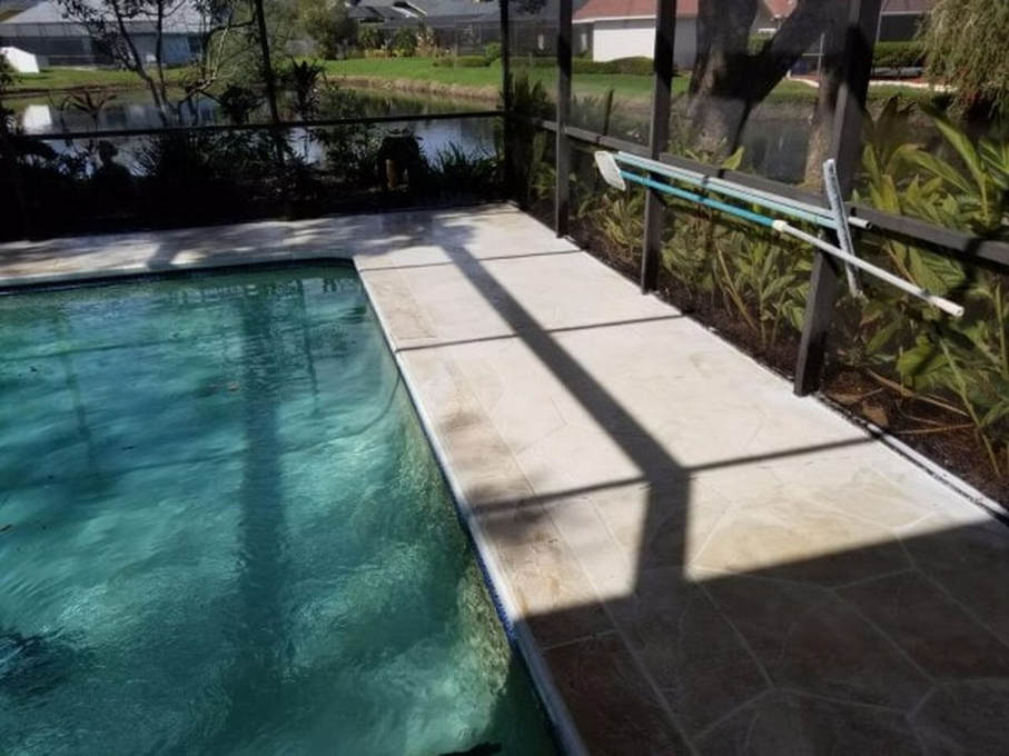 Pool-patio after cleaning by DPI Pressure Washing