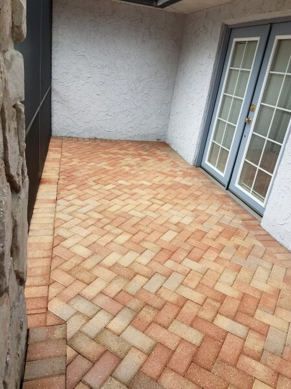 patio after treatment with bead