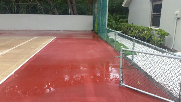Tennis court Tommy Ling Safety Harbor after cleaning