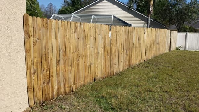 wooden fence longside after cleaning by DPI